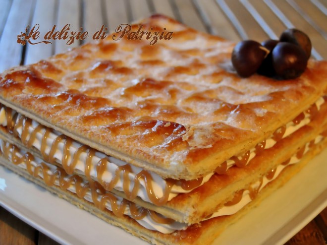 Millefoglie con ganache alla crema di marroni e cioccolato bianco