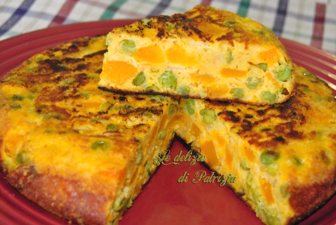 tortino di zucca e piselli