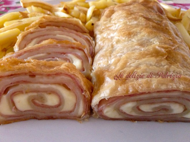 Rotolo di sfoglia con prosciutto e formaggio