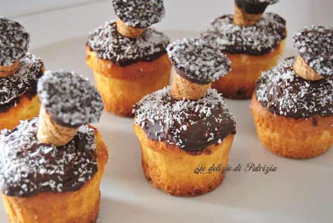 Muffins con gocce di cioccolato e cocco