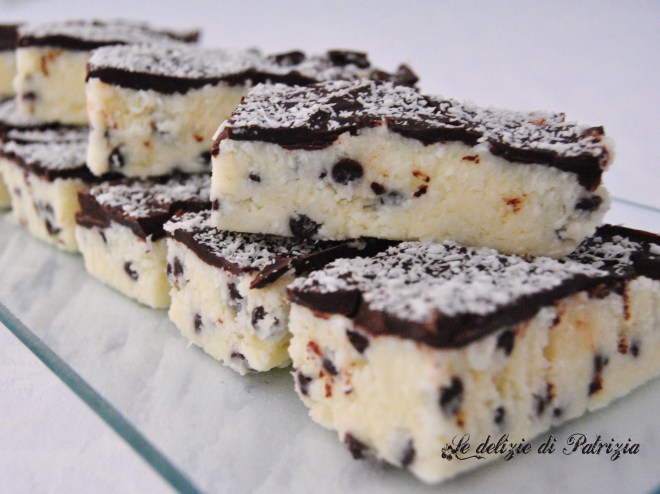Barrette al cocco con gocce di cioccolato