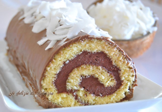 Rotolo al cocco con mousse al cioccolato