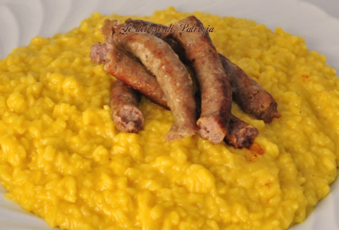 risotto alla milanese con salsiccia luganega