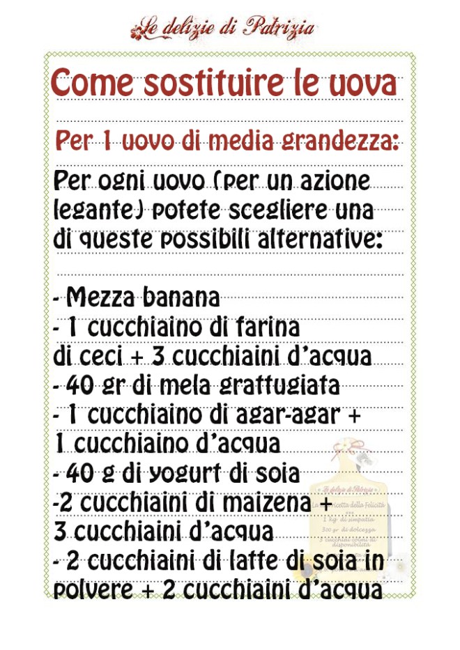 Come sostituire le uova